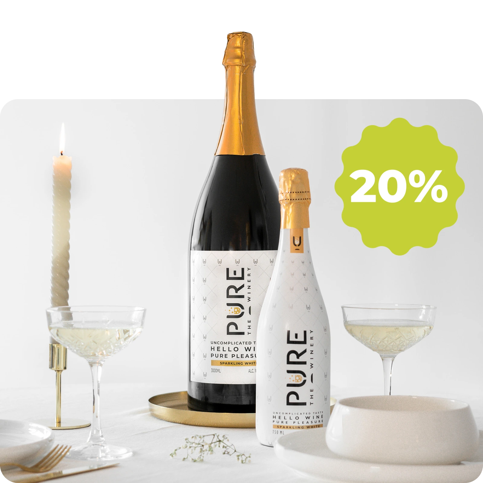 XXL (3L) Zero Zucchero Vino Bianco Spumante